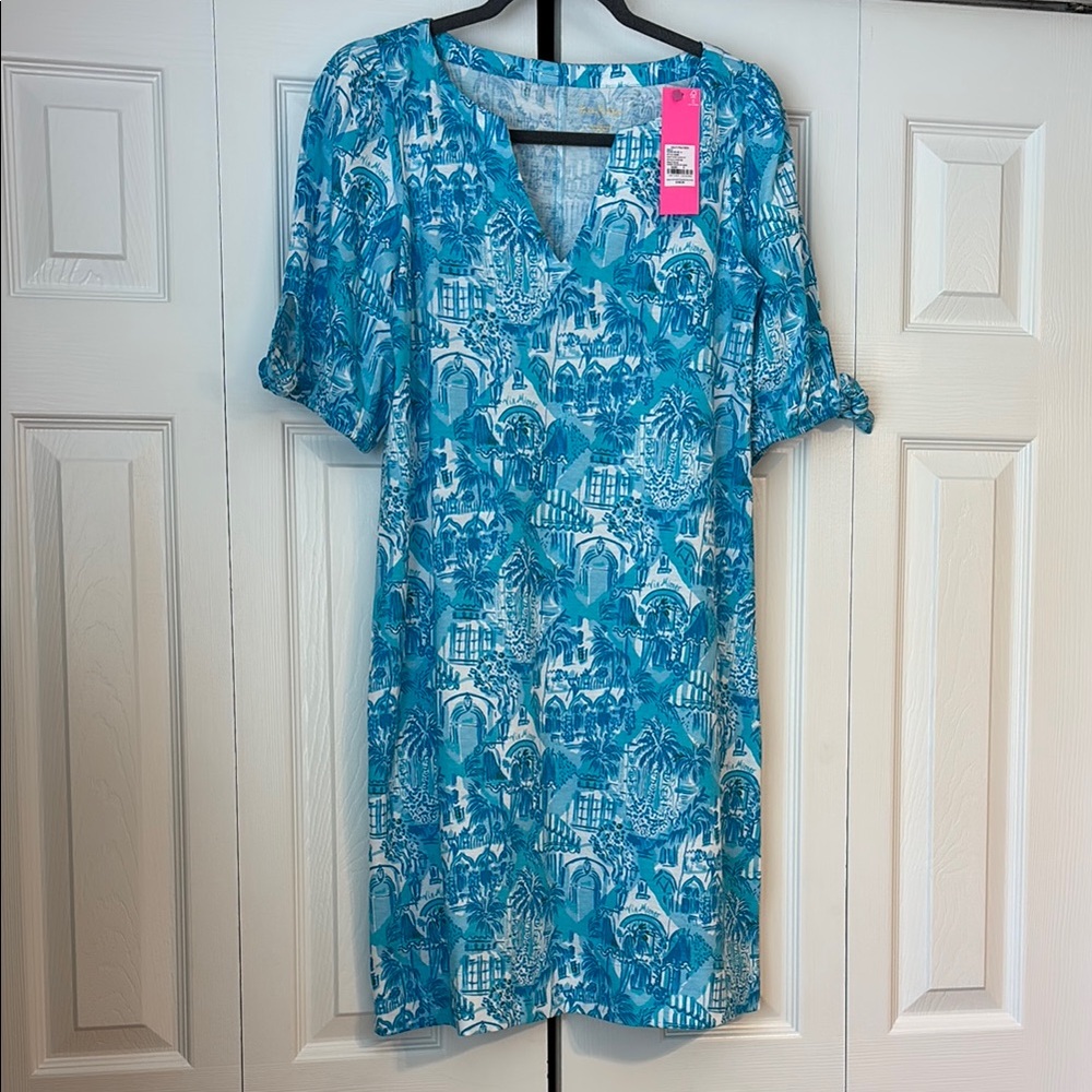 Lilly Pulitzer Easley Short Sleeve Dress - Amalfi Blue NWT Small